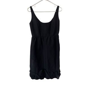 Jill Stuart Black Sleeveless Scoop Neck V Back Ruffle Hem Mini Dress Size 8